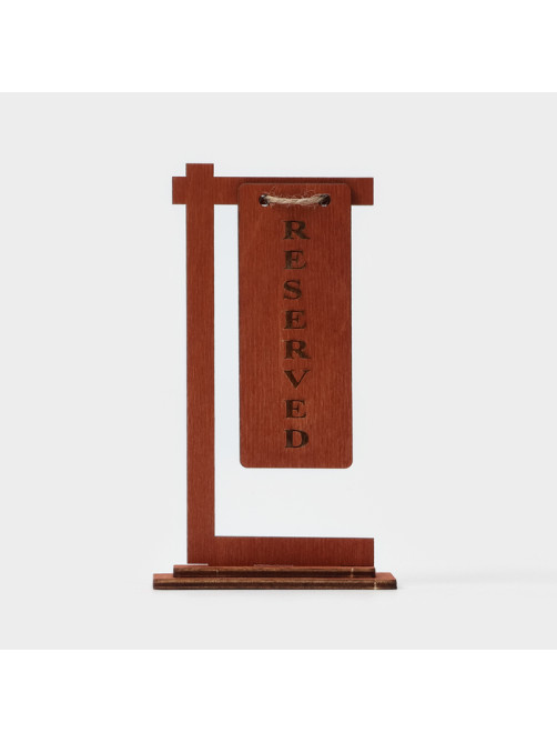 Табличка настольная на подставке Доляна Reserved, фанера, 15×7×4.5 см, тёмная