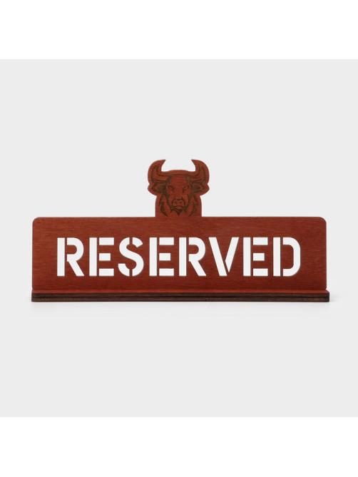 Табличка настольная Доляна «Reserved с быком», фанера, 20×10×5 см, тёмная
