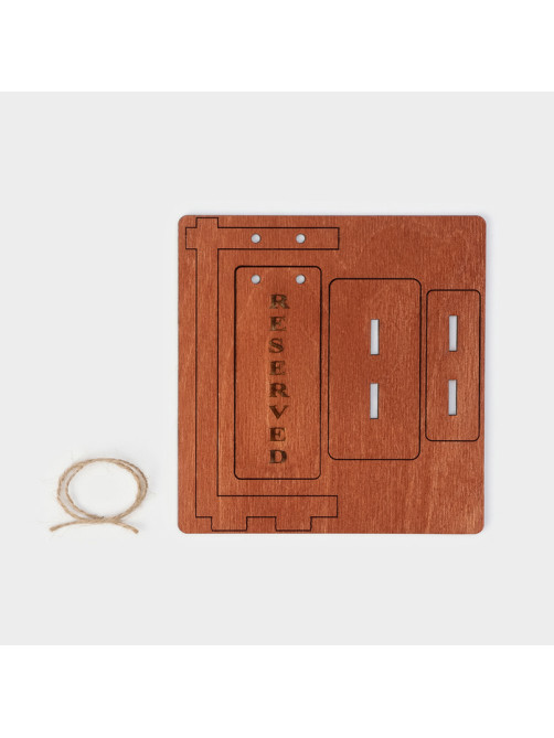 Табличка настольная на подставке Доляна Reserved, фанера, 15×7×4.5 см, тёмная