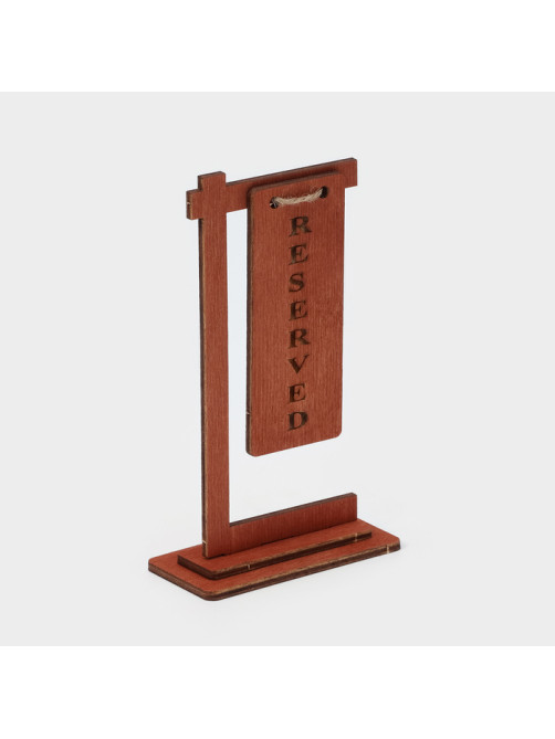 Табличка настольная на подставке Доляна Reserved, фанера, 15×7×4.5 см, тёмная