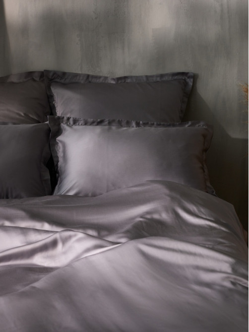 Наволочка SL Home Tencel, 50×70+3 см, тенсель, эвкалиптовое волокно 100%, серая