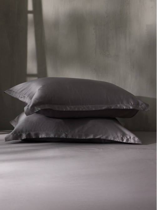 Наволочка SL Home Tencel, 50×70+3 см, тенсель, эвкалиптовое волокно 100%, серая