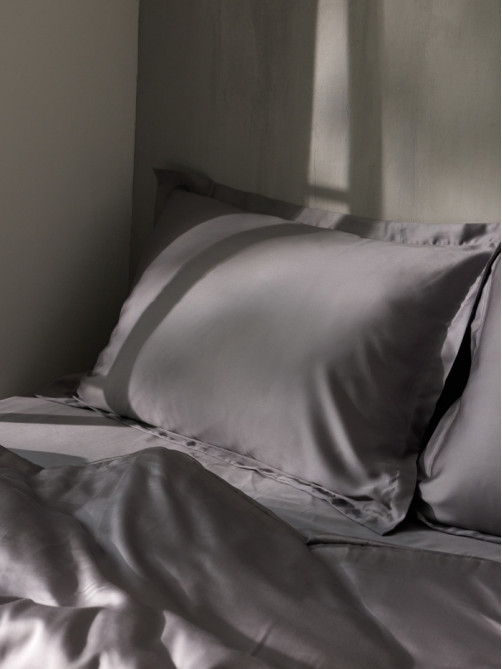 Наволочка SL Home Tencel, 50×70+3 см, тенсель, эвкалиптовое волокно 100%, серая