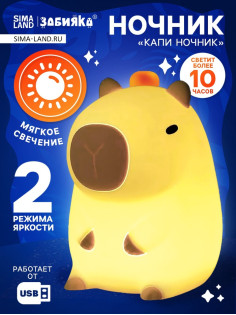 Ночник ZABIAKA «Капи ночник», 2 режима работы, от USB