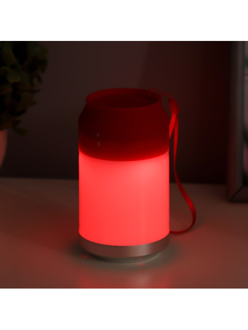 Ночник «Фоси» LED 5 режимов от батареек 3хААА бело-красный 6.5×6.5×11.5 см