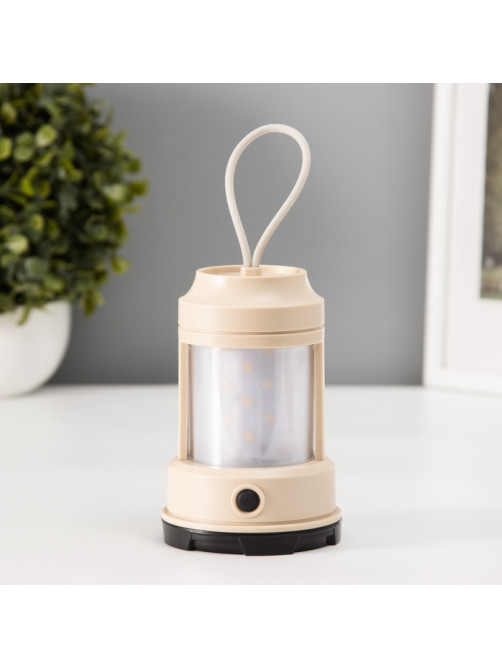 Светильник настольный «Звездное небо», 2 Вт, LED, 3хАА, бежевый, 8×8×13 см