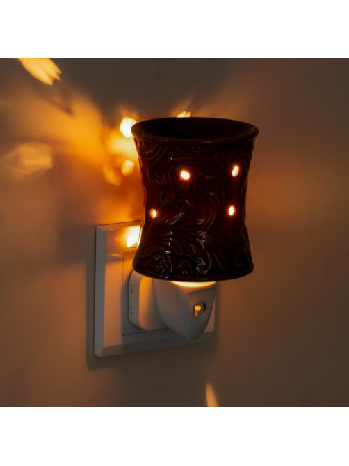 Ночник «Узор» темно-коричневый 7.8×7.8×12 см