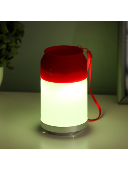 Ночник «Фоси» LED 5 режимов от батареек 3хААА бело-красный 6.5×6.5×11.5 см