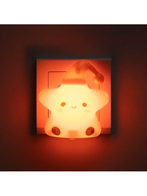 Ночник RISALUX «Звёздочка в колпаке», LED, 1 Вт, 6.5×8×8.5 см, оранжевый