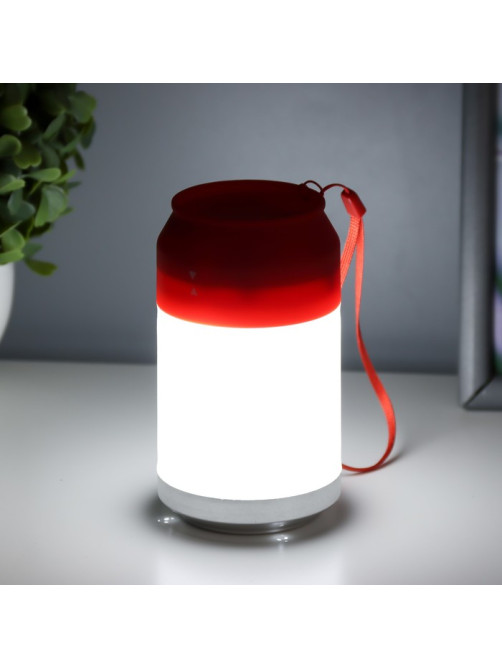 Ночник «Фоси» LED 5 режимов от батареек 3хААА бело-красный 6.5×6.5×11.5 см