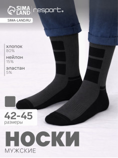 Носки мужские спортивные утепленные Resport, размер 42-45, серые