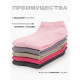 Носки женские MINAKU, набор 5 пар, размер 36-41 (23-25 см), цвет розовый, бежевый, серый