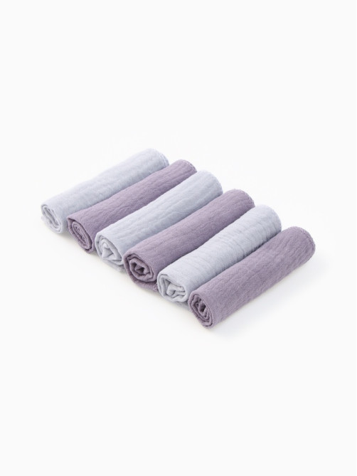 Платки носовые детские «Крошка Я» Deep grey, 20×20 см, набор 6 шт., муслин, 100 % хлопок, серые
