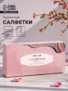Салфетки бумажные в коробке Мой Выбор, 20×18 см, 2 слоя, 100 листов