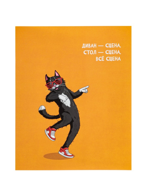 Тетрадь 24 листа в линейку Calligrata «Кошачьи мемы», блок офсет, 5 В МИКС