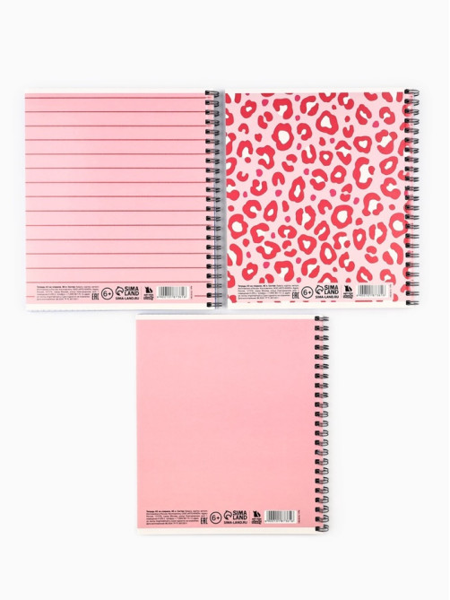 Тетрадь в клетку, 48 л., А5, на спирали, блок №1, Pink, МИКС