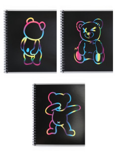 Тетрадь 80 листов, в клетку, на гребне Bear