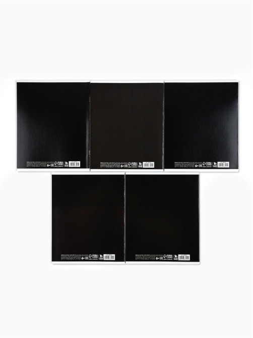 Тетрадь в клетку, 48 л., А5, на скрепке, блок №1 Black or Grey МИКС