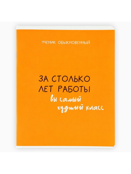 Тетрадь в клетку, 48 л., А5, на скрепке, блок №2 «Типичный ученик», твин лак, уф лак, МИКС