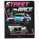 Тетрадь в клетку, 48 л., А5, на скрепке, блок №1, Street race, МИКС
