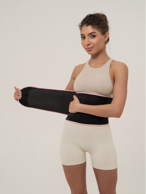 Пояс на талию ONLYTOP fitness, размер универсальный, для похудения, чёрный
