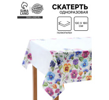 Скатерть одноразовая «Полевые цветы», 130×180 см