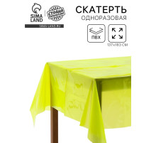 Скатерть одноразовая 137×183 см, флуоресцентная, жёлтая
