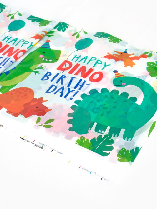 Скатерть одноразовая Dino birthday, 108×180 см