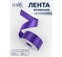 Лента атласная TEIRA, двухсторонняя, 38 мм, 25±1 м, фиолетовая №0470
