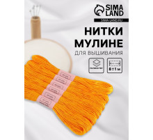 Набор ниток мулине №742, 8±1 м, 6 шт., светло-оранжевый