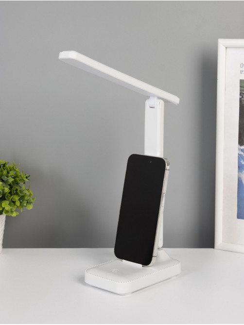 Светильник настольный с подставкой под телефон «Уно» 4 Вт LED USB 2700-6500К белый