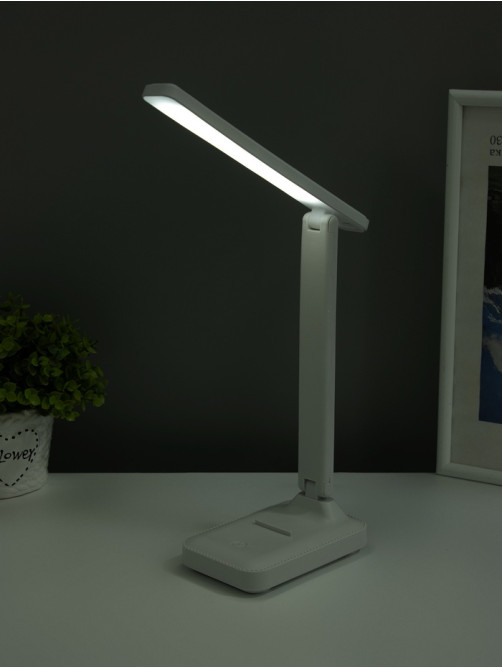 Светильник настольный с подставкой под телефон «Уно» 4 Вт LED USB 2700-6500К белый