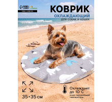 Коврик охлаждающий (гель),35×35 см, серый