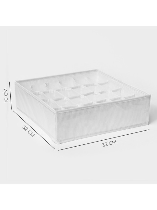 Органайзер для хранения белья LaDо́m, 24 ячейки, 32×32×10 см, белый