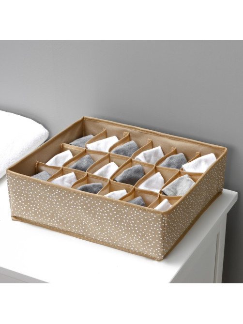 Органайзер для хранения белья Доляна Points, 18 ячеек, 35×30×12 см, бежевый