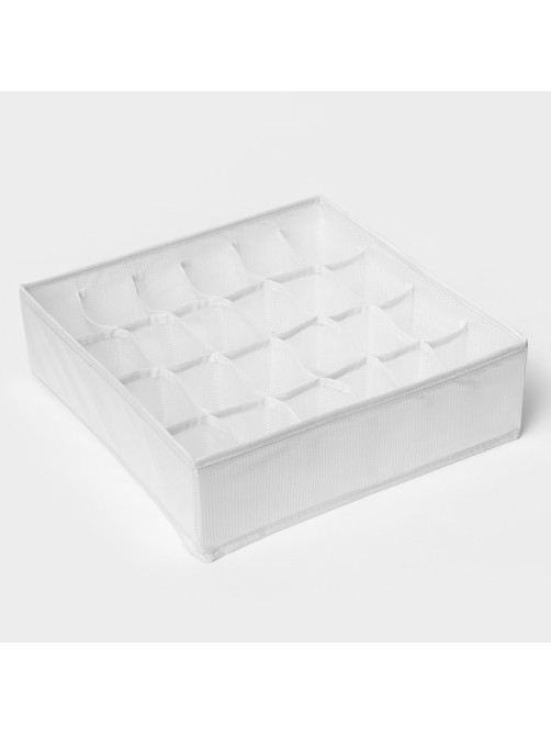 Органайзер для хранения белья LaDо́m, 24 ячейки, 32×32×10 см, белый