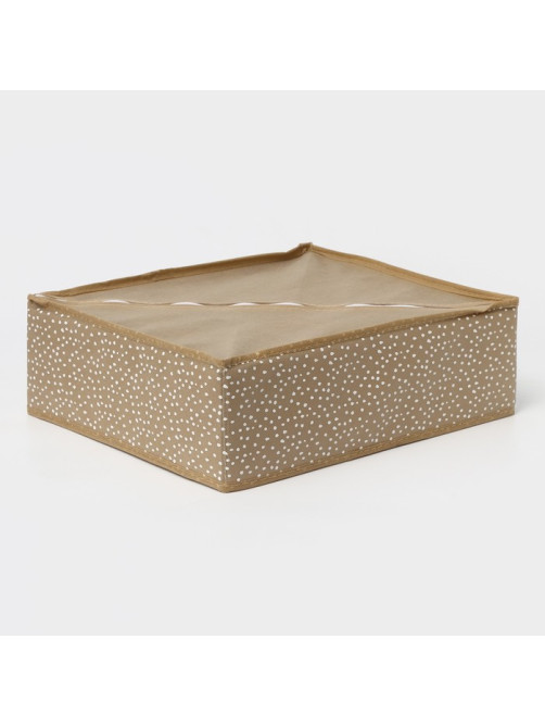 Органайзер для хранения белья Доляна Points, 18 ячеек, 35×30×12 см, бежевый