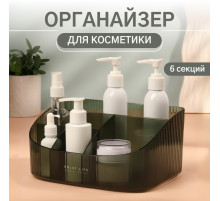 Органайзер для хранения «GREEN», 6 секций, 23×15.5×11 см, полупрозрачный, зелёный