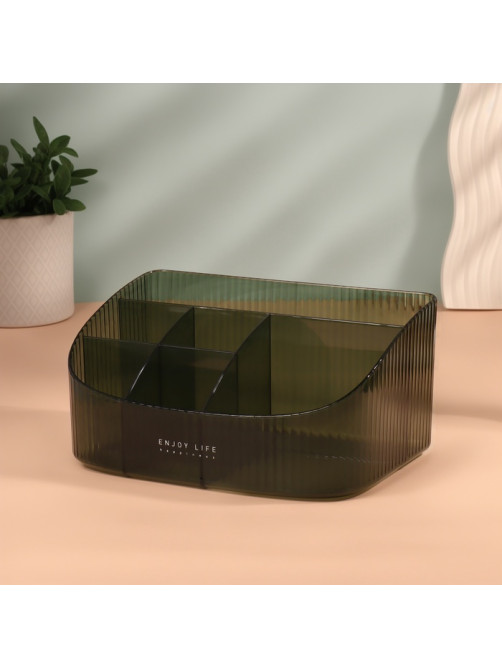 Органайзер для хранения «GREEN», 6 секций, 23×15.5×11 см, полупрозрачный, зелёный