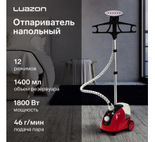 Отпариватель LuazON LO-07, напольный, 1800 Вт, 1.4 л, 46 г/мин., 12 режимов, красный