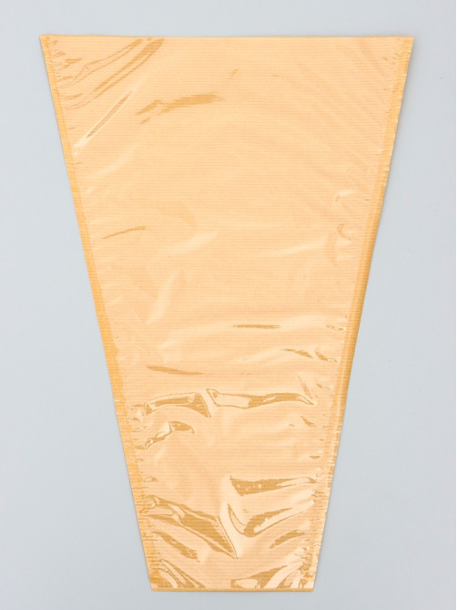 Конус для цветов, крафт с пленкой, 28×9×44 см, крафтовый