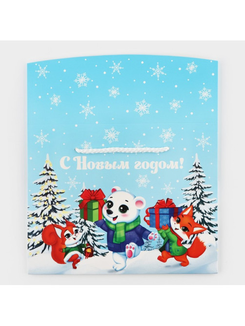Пакет-коробка подарочный новогодний «С Новым годом», 23×18×11 см