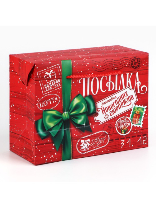 Пакет-коробка подарочный «Новогодняя посылка», 23×18×11 см
