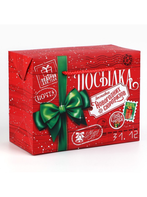 Пакет-коробка подарочный «Новогодняя посылка», 23×18×11 см