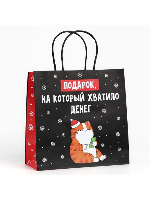 Пакет подарочный новогодний «Подарок», 22×22×11 см