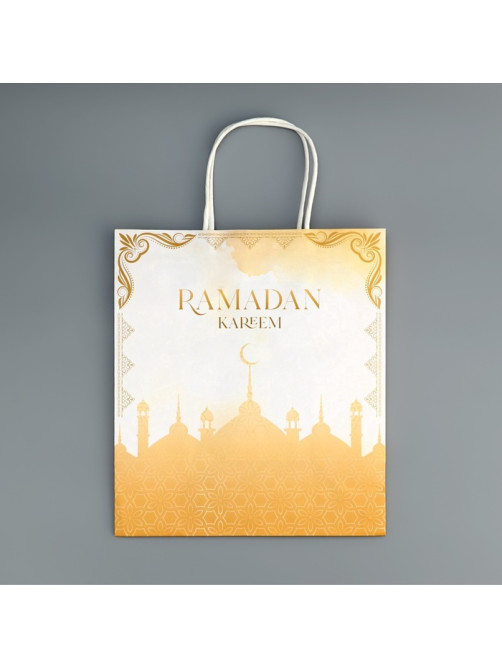 Пакет подарочный крафтовый «Рамадан», Ramadan kareem, 22×25×12 см