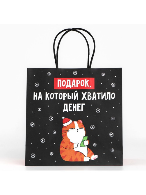 Пакет подарочный новогодний «Подарок», 22×22×11 см