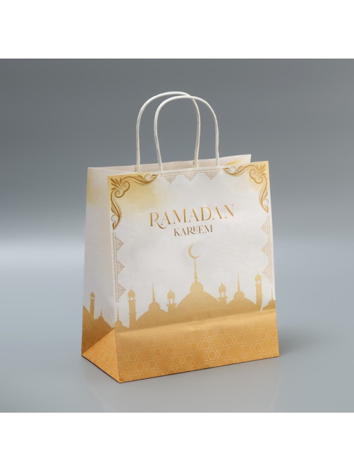 Пакет подарочный крафтовый «Рамадан», Ramadan kareem, 22×25×12 см