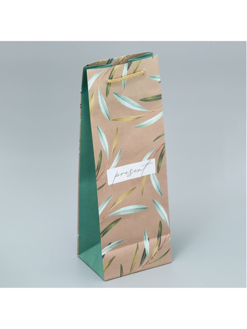 Пакет подарочный под бутылку Present, 36×14×10 см