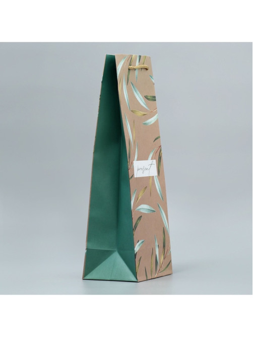 Пакет подарочный под бутылку Present, 36×14×10 см